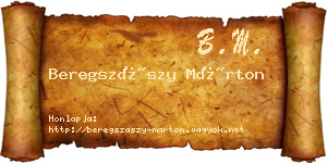 Beregszászy Márton névjegykártya