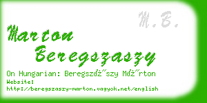 marton beregszaszy business card